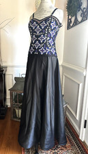 Cutom Boutique Violet/black ballroom dress w/bustier and Skirt Size: Medium Hot 
