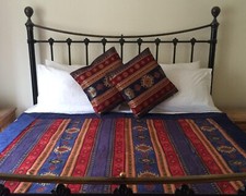 GORGEOUS TURKISH/MOROCCAN THROW  RED/BLUE/GOLD 170cmx170cm/230cm machine wash