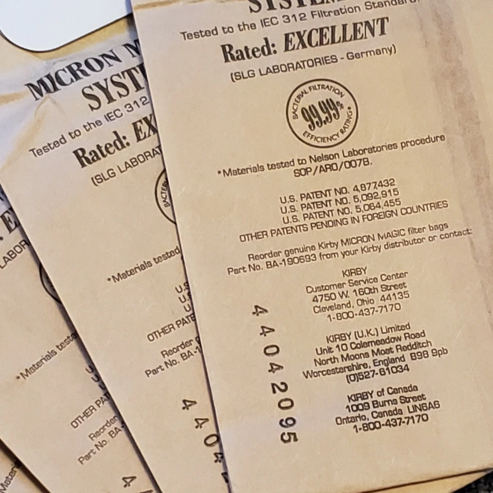 6 Kirby Genuine Vacuum Cleaner Bags G3 G4 G5 G6 ULTIMATE G G7 G7D MICRON MAGIC  - Image 4 of 4