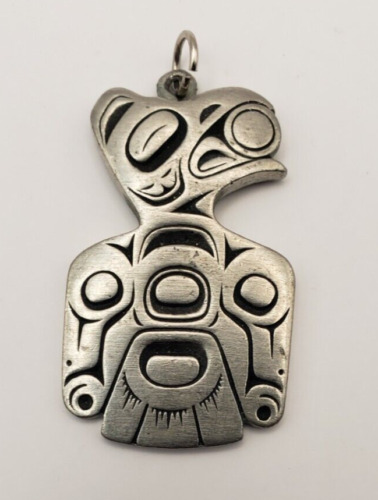 Vintage Wearable Art Pewter Canada Totem Thunderb… - image 1