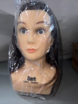 Burmax DARK Cosmetology Hair Styling Mannequin Head Human Hair 7.5 