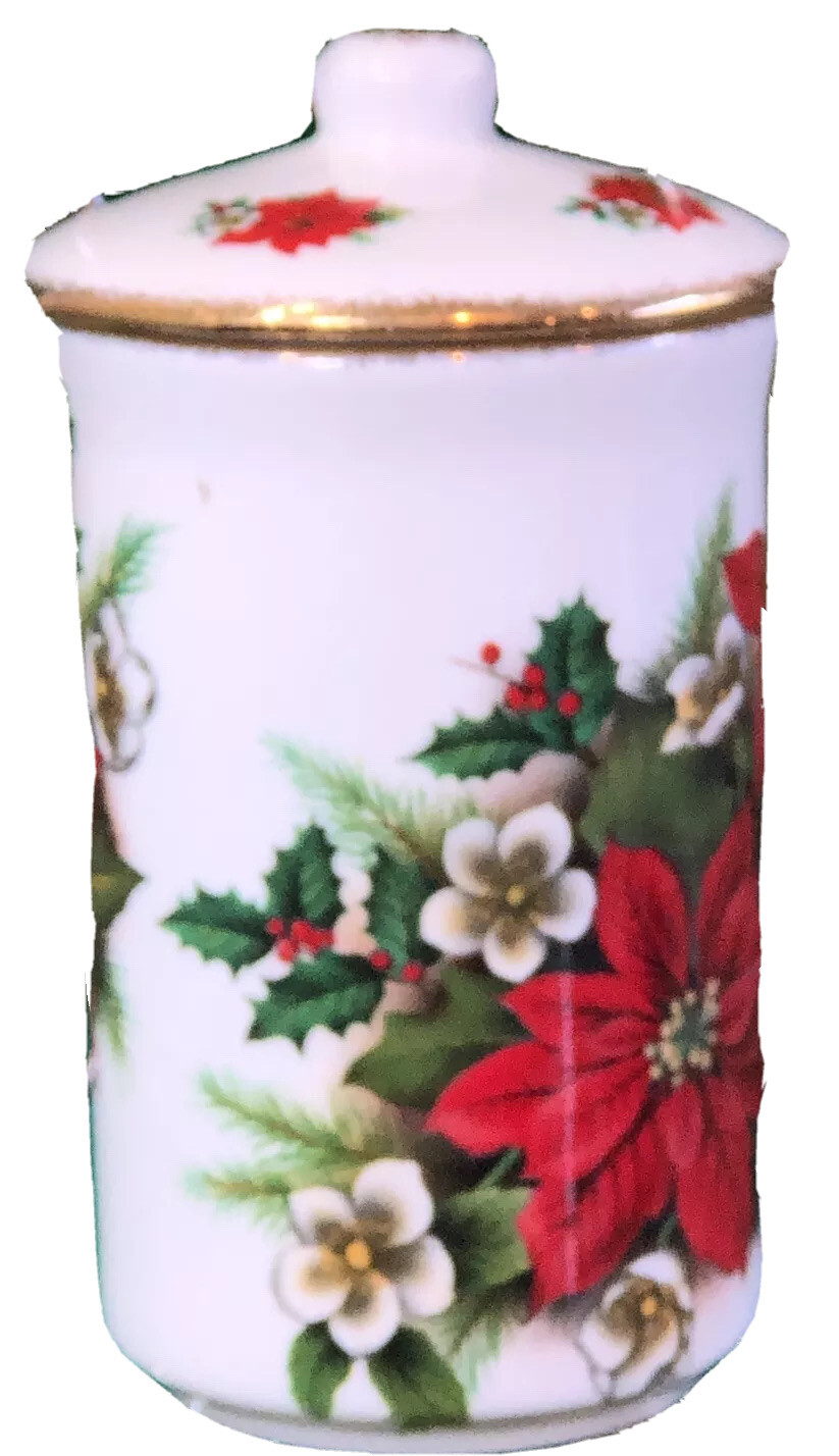 Vtg St George Fine Bone China Hand Crafted Tea Coffee Mug Gold Trim Poinsettia N