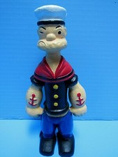VINTAGE POPEYE THE SAILOR MAN 9" CAST IRON BANK PROFESSIONALLY RESTORED
