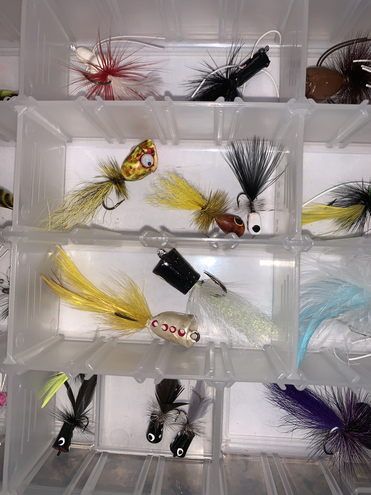 Huge Lot 28 Hand Tied Flies Poppers By Master Tier Fly Fishing Lures W/Case - Image 3
