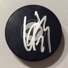 CALEN ADDISON SIGNED AUTOGRAPHED MINNESOTA WILD HOCKEY PUCK W/ CASE COA
