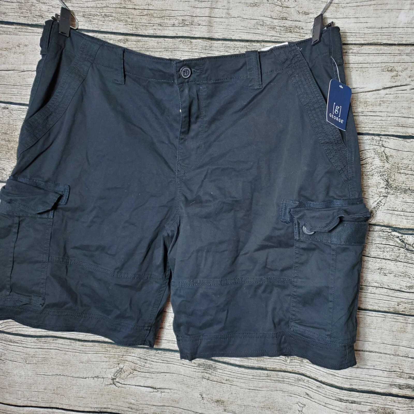 George Stretch Black Cargo Short Size 42 NWT
