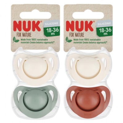 4008600434870 NUK Smoczek uspokajający silikonowy 18-36m For Nature mix 10739859