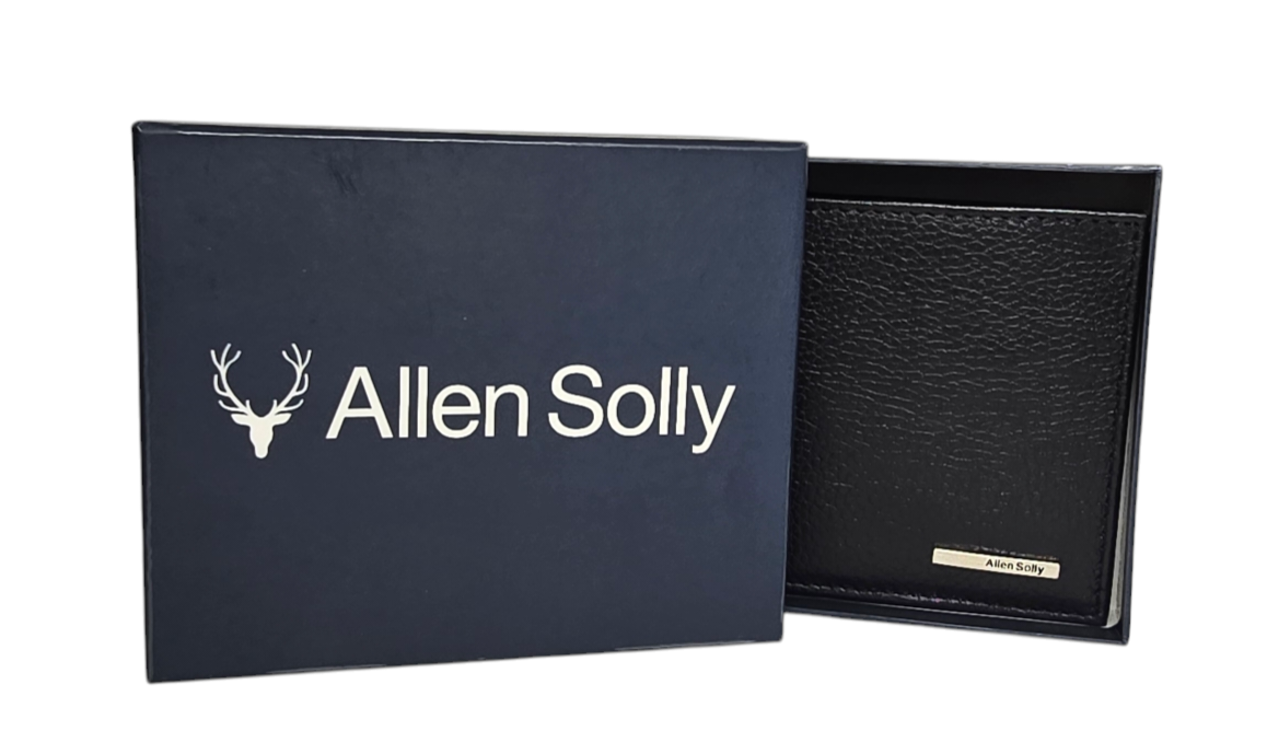 Allen Solly Black Textured Leather Mens Wallet- Brand New UK
