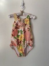 NEW Janie And Jack Girls Pink Floral Swimsuit 5 5T