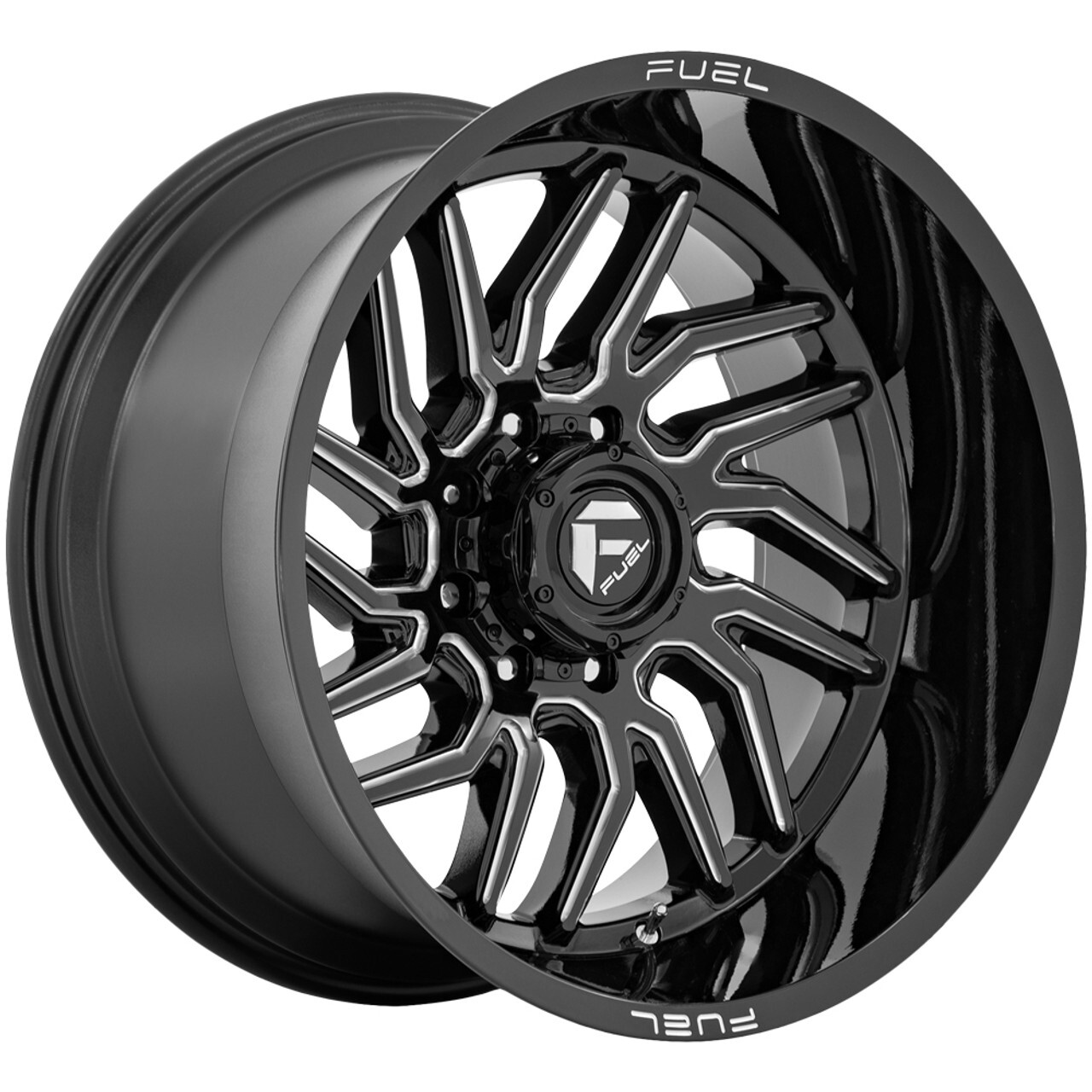 24x12 -44 Fuel 1PC D807 Hurricane 8x170 Gloss Black Milled Wheels (Set of 4)