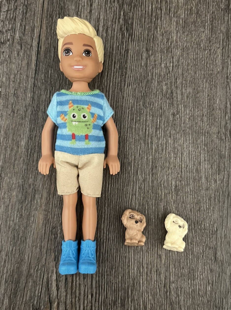 Mattel Barbie Club Chelsea Friend Boy Doll Darrin in Monster T-shirt Outfit