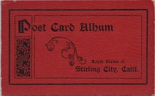 LITHO Stirling City California Post Card Album Red Cover Post Card c. 1910