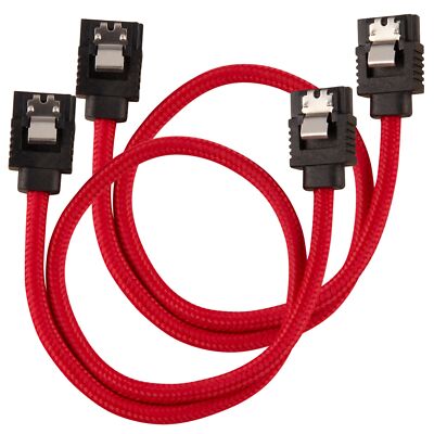 Corsair Premium Ummantelte SATA III Kabel (2er Pack) - Rot