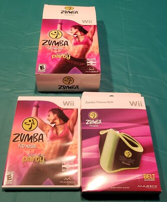 Zumba Fitness Join the Party (Nintendo Wii) w/ Two Exercise Belts 
