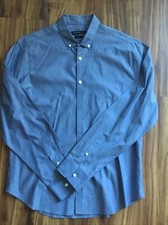JOHN VARVATOS Men's Designer Slim Fit Blue Button Down Dress Shirt  16 34/35