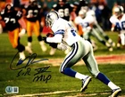 Larry Brown Signed Dallas Cowboys 8x10 Photo w/ SB XXX MVP Beckett W BAS COA #2