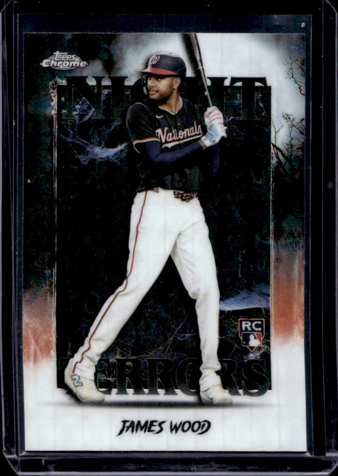 2025 Topps Chrome Update James Wood Night Terrors RC Geometric Refractor #NT-25