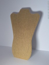 14" high necklace Burlap bust display 9" wide at widest stand NEW