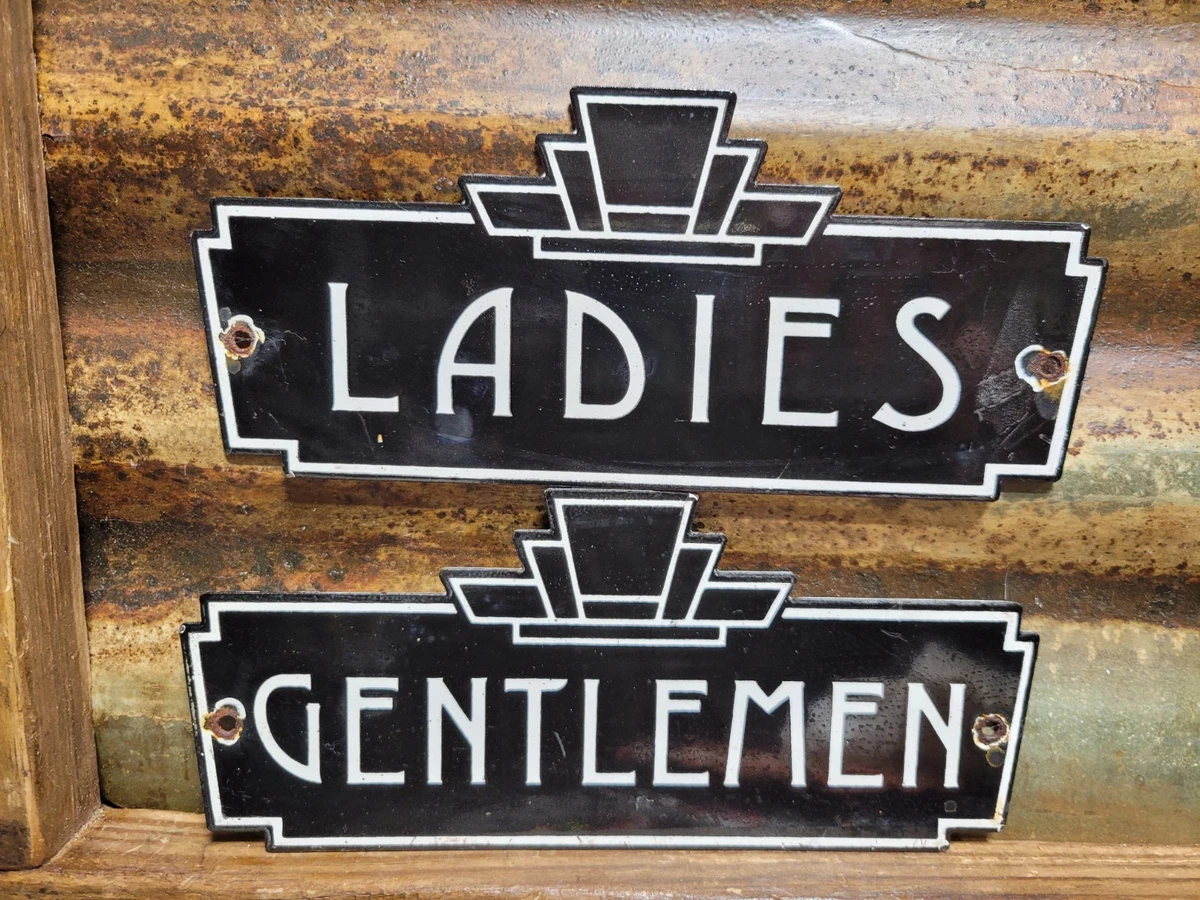 Porcelain Restroom Sign Indiana Original Advertising Signs (1930