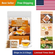 120 Turmeric, Ginger, Cinnamon Blend Tea Bags, 100 Natural No Additives ...