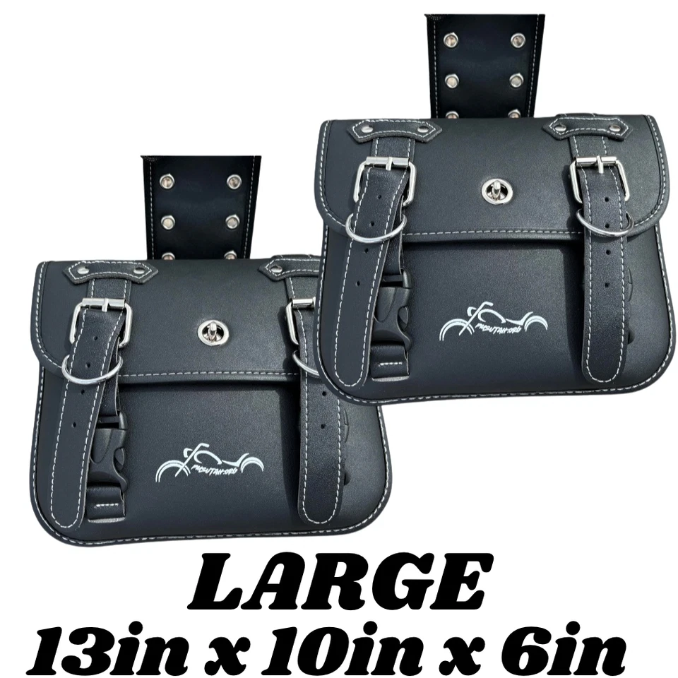 Saddlebags Cup Holder Saddle Panniers Bag Harley Davidson Sportster XL 883 1200  - Image 2 of 4