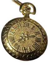 Vintage Pocket Watch Time Metal Good Luck Lucky Charm Keychain Key Ring Chain