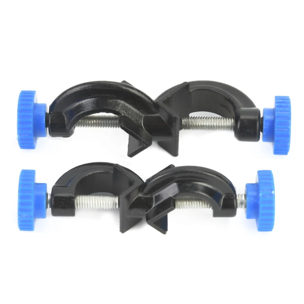 Lab Stand Clamp Holder Sturdy Cross Clip For Lab Aluminum Black 2 Pcs