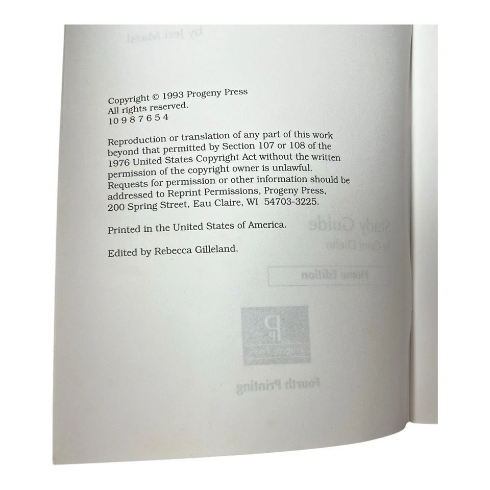 Crown and Jewel Study Guide By Carol Diehn Home Ed~1993 Progeny Press #202H P501 - Image 3 of 4