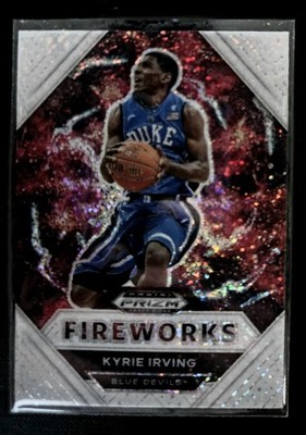 Kyrie Irving 2021 Panini Prizm Draft Pick Fireworks White Sparkle #18 ShortPrint