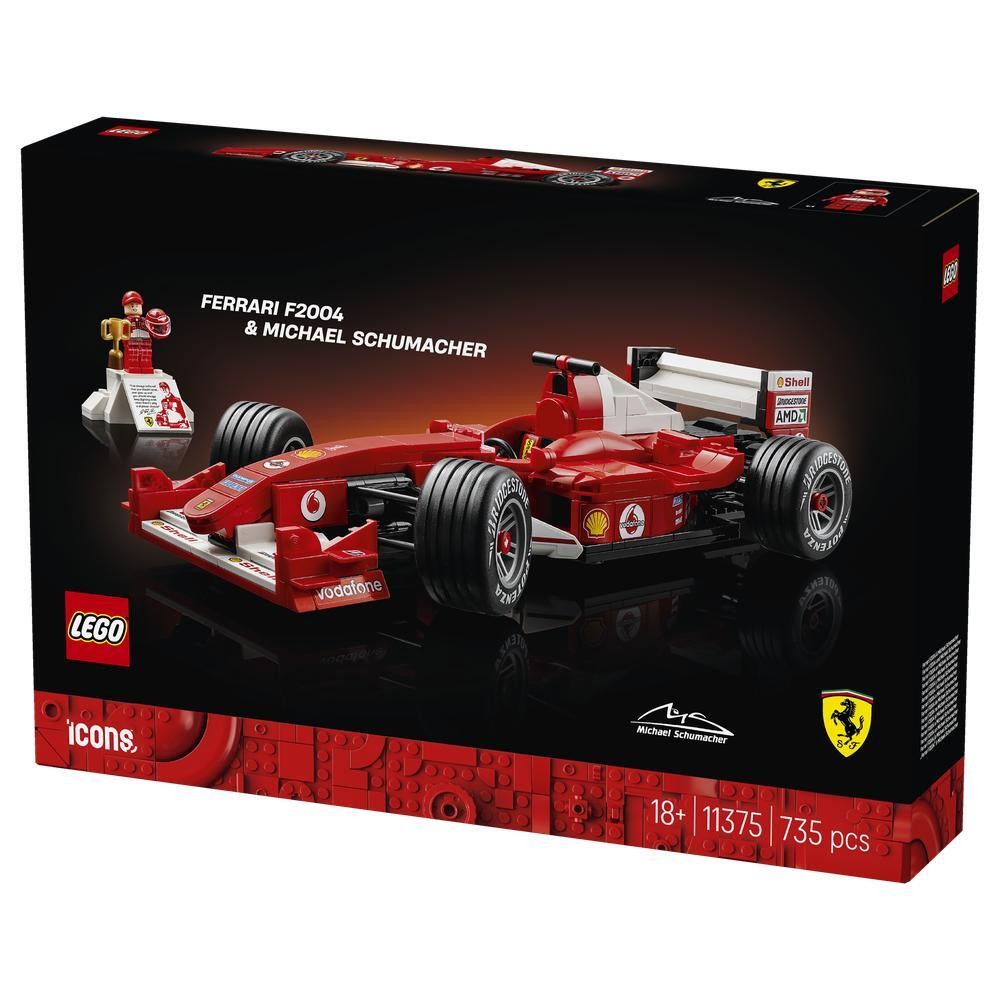 LEGO Icons Ferrari F2004 & Michael Schumacher F1 Car Model Kit 11375 - Image 5