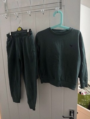 NEXT Jungen grünes 2-teiliges Trainingsanzug Set Sweatshirt & Hose 6-7 Jahre
