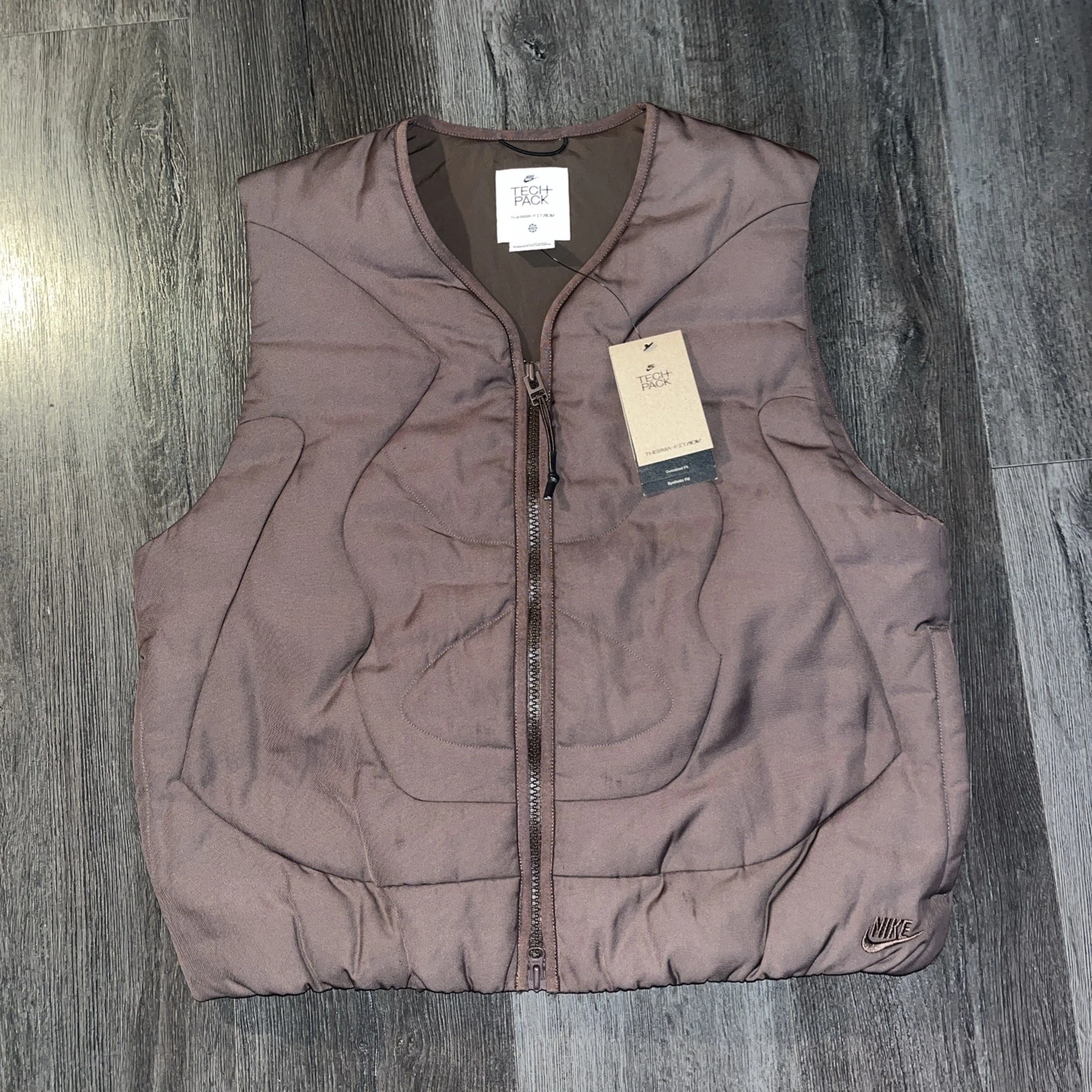 Nike Mens Medium Sportswear Tech Pack Therma-FIT ADV Insulated Vest Brown NEW