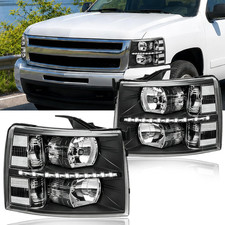 LED DRL Headlights Assembly Fit 2007-2013 Chevy Silverado 1500