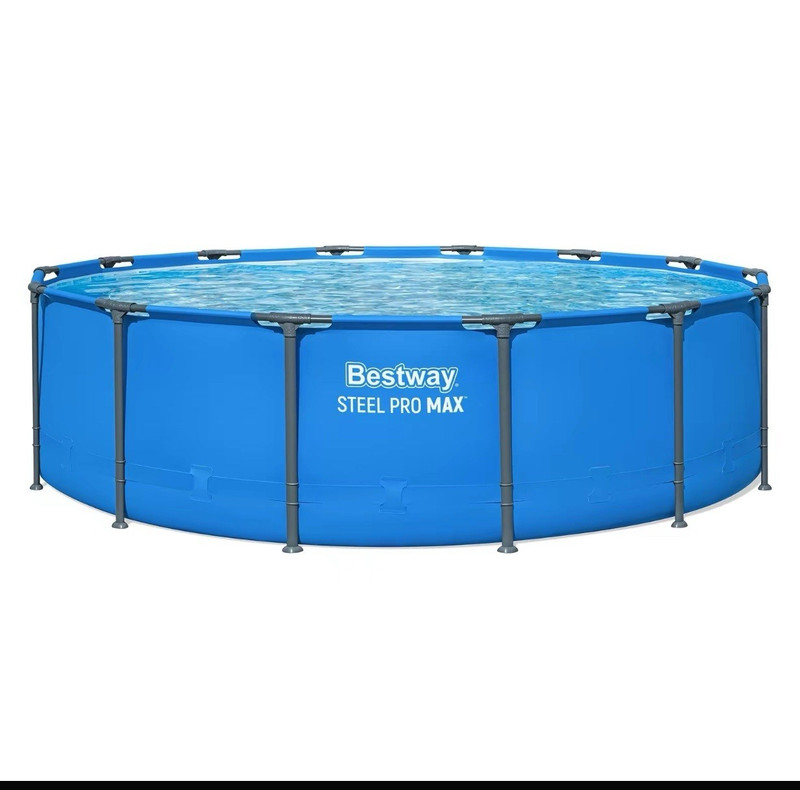 Bestway Steel Pro MAX 14ft x 42in Round Metal Frame Pool, 3,440 gal Blue