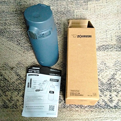 Zojirushi SM-VH48-HM Stainless Vacuum Insulated Mug Push Lid 16oz Gray
