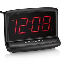 Mainstays Black Electric Digital Deep Sleep Alarm Clock with Large 1.4”