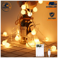 Lichterkette Batterie 5M 40Er Globe Innen Mit USB Beleuchtung Deko