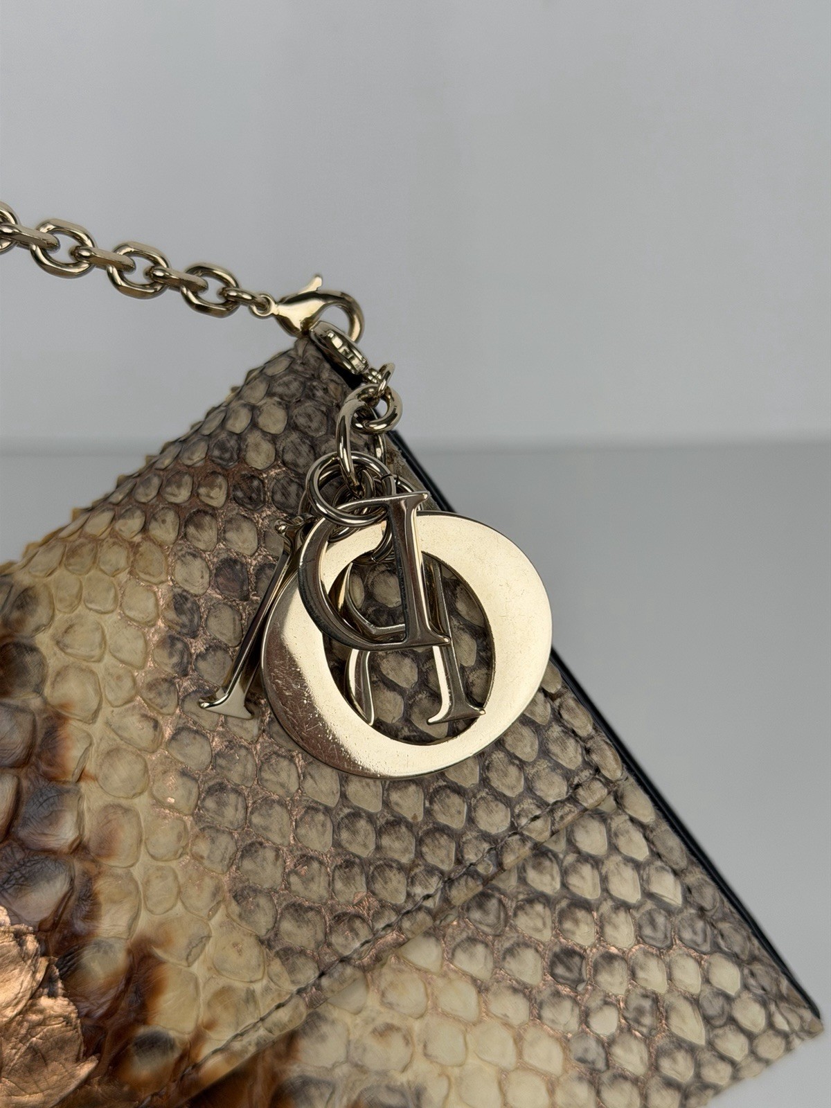 Christian Dior Metallic Python Wallet on Chain in… - image 10
