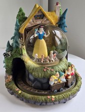 Disney Snow White & the Seven Dwarfs Moving Mine Train Musical Snow Globe 