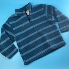 Gymboree Boys Blue  Gray Striped Long Sleeve Pullover 1/4 Zip Sweater Size 4T