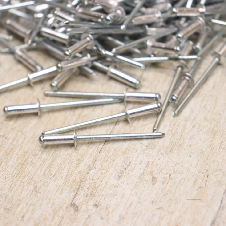 Aluminum Pop Rivets -1500 Pc- 1/8" x 3/8" Button Head Blind Rivet, Steel Mandrel