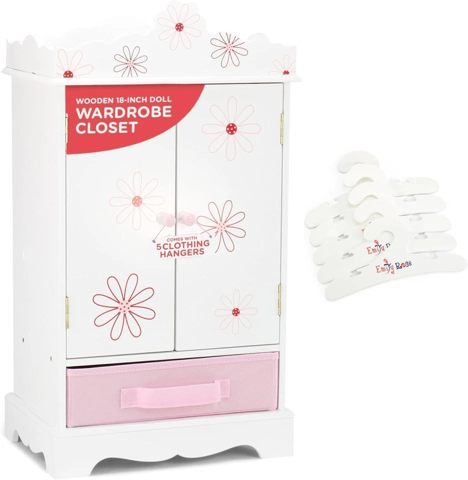Armario Ropa Muñeca con Perchas - Colección Floral Foto 3 de 4
