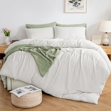 Muslin Duvet Cover Queen - 100 Washed Cotton Linen Like Gauze Comforter Cover 3
