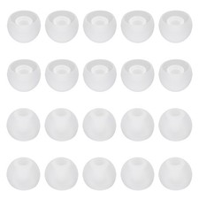 20Pcs Memory Foam Earbud Tips 12mm / 0.47" Medium Ear Bud Tips Transparent White