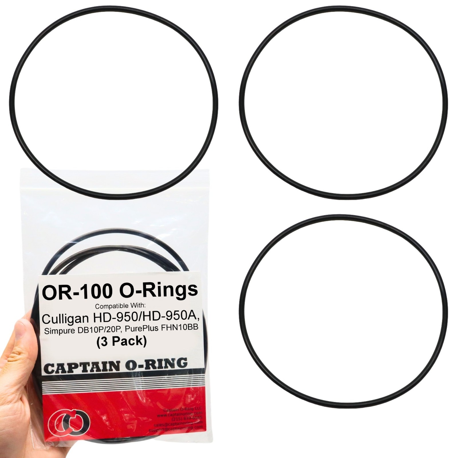 OR-100 O-Ring for Culligan HD-950, Simpure DB10P/DB20P, PurePlus FHN10BB (3pk)