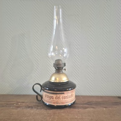 Vintage Öllampe alte Luzerner italienische Petroleumlampe