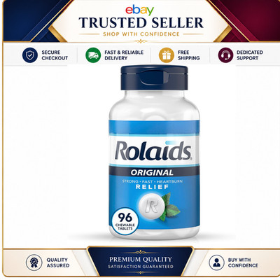 Rolaids Extra Strength Antacid 96 Chewable Tablets Mint Flavor Calcium Carbonate