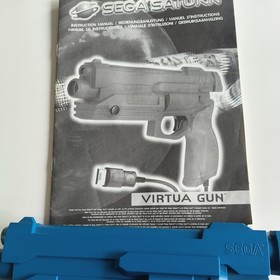 SEGA SATURN OFFICIAL VIRTUA GUN Blue LIGHT PISTOL COP BLASTER MK-80311 Genuine