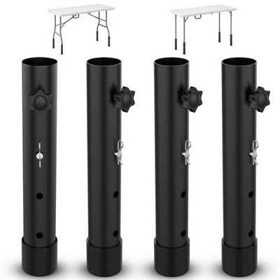 4Pcs Folding Table Leg Risers - Adjustable Folding Table Leg Extenders,3 Leve...