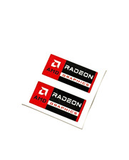 2 x AMD Radeon Graphics Sticker Label Logo Decal Case Badge 26mm x 12mm